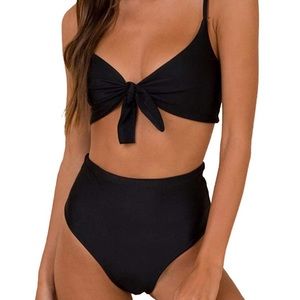 TWO PIECE | SELF TIE BOW HIGH WAISTED BIKINI